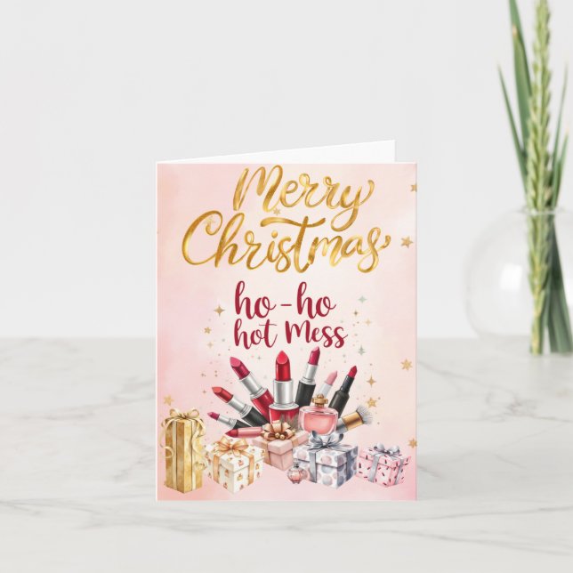 Cartão Beauty themed Christmas Card (Frente)