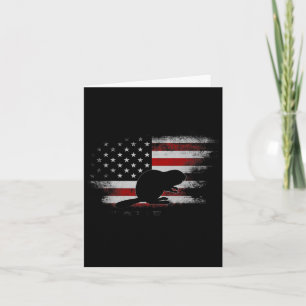 Cartão Beaver Animais 4 De Julho Nos Estados Unidos Flag