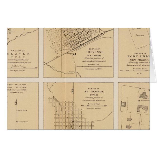 Cartão Beaver, Cheyenne, Fort Union, Georgetown (Frente Horizontal)