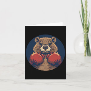 Cartão Beaver Dinâmico De Boxing Com Luvas Para Um S Pote