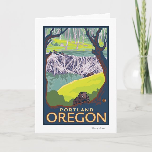 Cartão Beaver Family - Portland, Oregon (Frente)