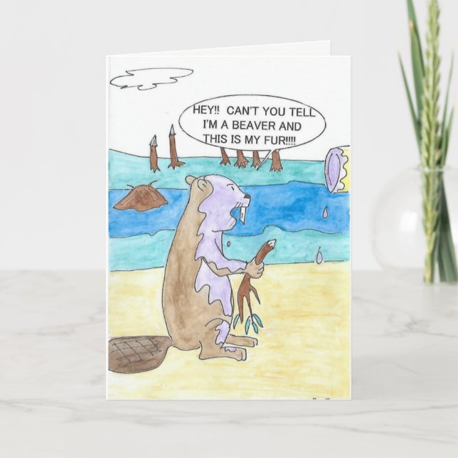 Cartão Beaver vs Paint Birthday Card (Frente)