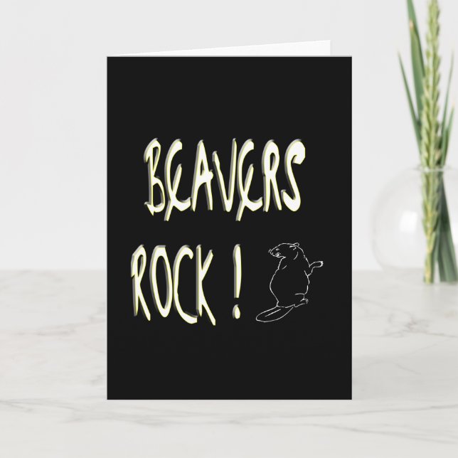Cartão Beavers Rock! Greeting Card (Frente)