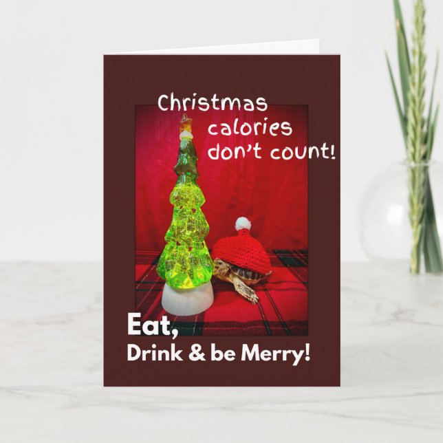 Cartão Beba e seja feliz e engraçado, sulcata de bebê (Frente)