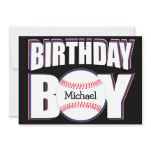 Beball Birthday Boy Custom Baseball Name