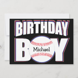 Cartão Beball Birthday Boy Custom Baseball Name