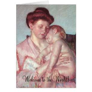 Cartão Bebê Adormecido de Mary Cassatt, Bem-vindo ao Mund