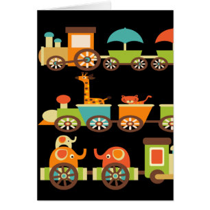 Cartão Bebê bonito dos miúdos dos presentes do trem dos