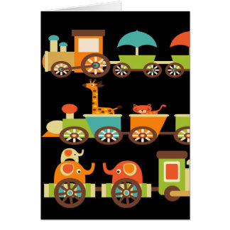 Cartão Bebê bonito dos miúdos dos presentes do trem dos