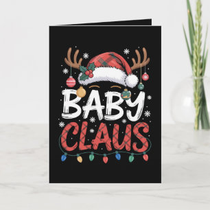 Cartão Bebê Claus Natal Chapéu de Papai Noel Chifres Luze