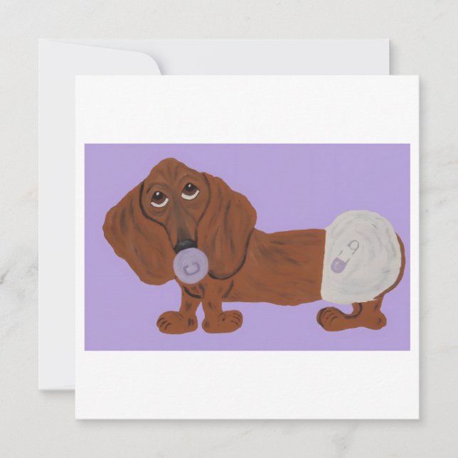 Cartão Bebê Dachshund (Frente)