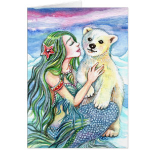 Cartão Bebê de Urso Polar - Arte Sereia