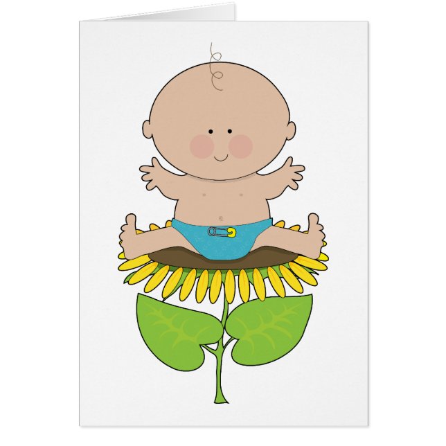 Cartão Bebé do girassol (Frente)