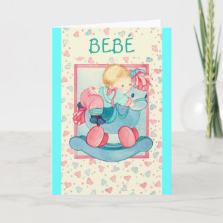 Cartão "BEBÉ EN PONEYES" - Tarjeta Feliz Nacimiento