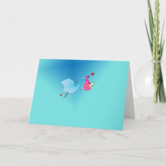 Cartão Bebê está vindo (Frente)