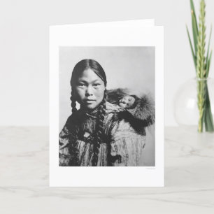 Cartão Bebê na parte traseira Eskimo 1906 da mãe