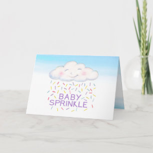 Cartão Bebê nuvem sprinkle azul aquarela obrigado