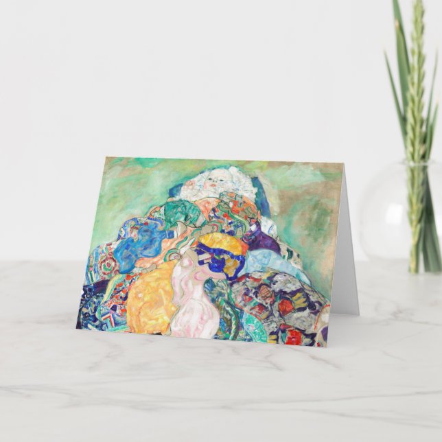Cartão Bebê por Gustav Klimt Painting Trabalho de arte (Frente)