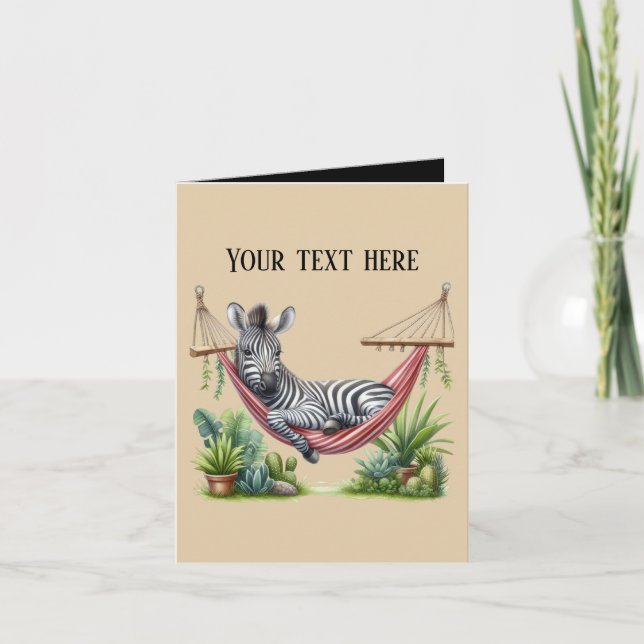 Cartão Bebê zebra fofo adicionar mensagem  (Frente)