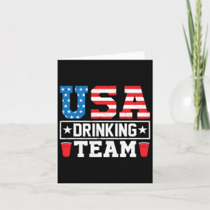 Cartão Bebendo Americano Equipe Engraçada Bebendo Beer Lo