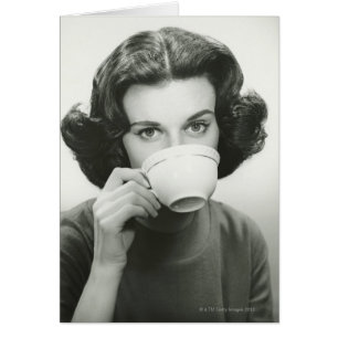 Cartão Bebendo da mulher