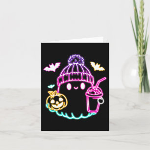 Cartão Bebendo De Café Fantasma Retro Ghost Spooky Hallow