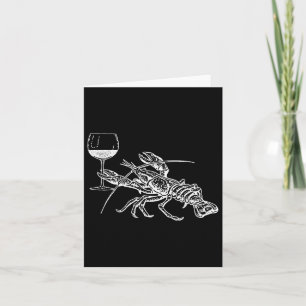 Cartão Bebendo De Vinho De Lagosta Camisa Engraçada Cruis