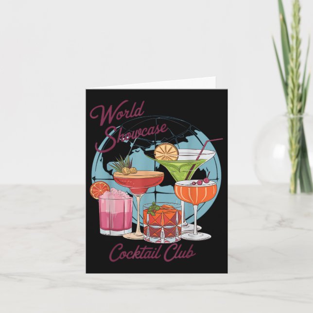 Cartão Bebendo Epcot World Showcase Tail Club Bebendo (Frente)