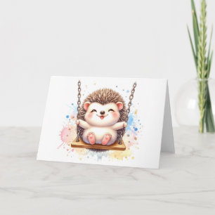 Cartão Bebêouriço-Cacheiro Adorável Aquarela Caprichosa C
