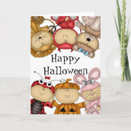 Cartão Bebês bonitos Felizes Dia das Bruxas