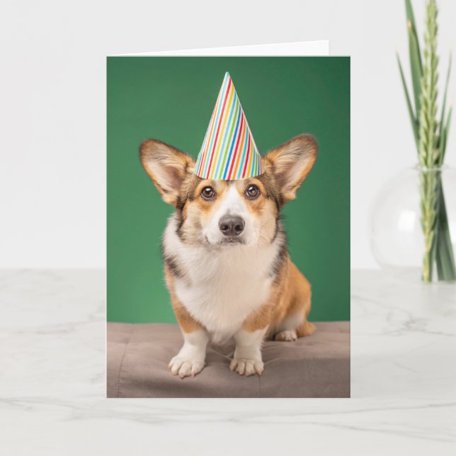 Cartão Bebês Mais Pobres | Corgi Birthday Puppy (Frente)