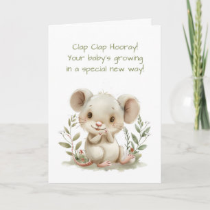 Cartão Bebês Primeiro Milestone Cute Mouse Clapping