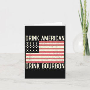 Cartão Bebida Americana Bourbon Garrafas Bandeira America