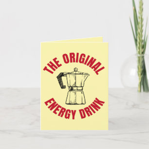 Cartão Bebida Energética Original - Estilo Vintage Café