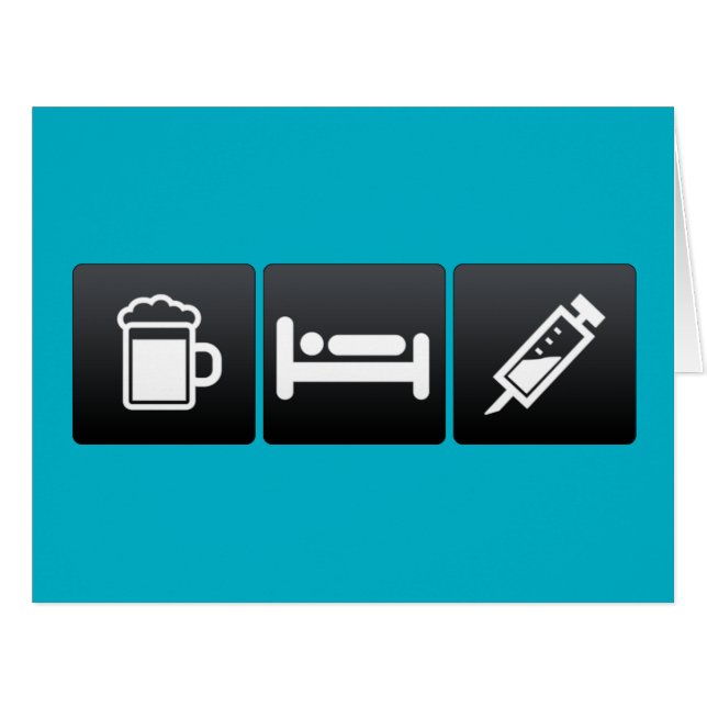 Cartão Bebida, sono e anestesia (Frente horizontal)