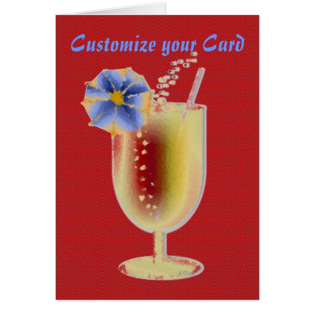 Cartão Bebida tropical (personalizar) (Frente)
