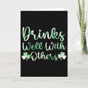 Cartão Bebidas Cute St Patricks Day Tie Dye Bebe Bem