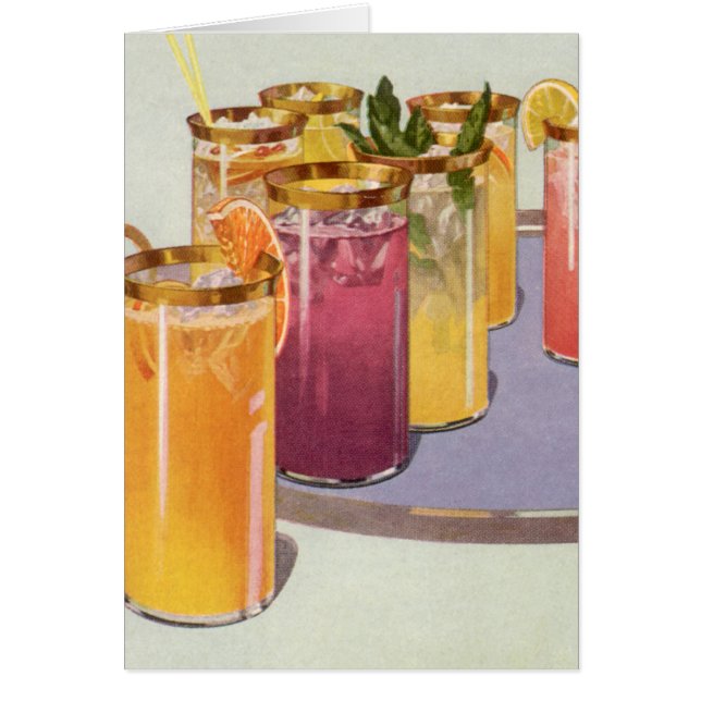 Cartão Bebidas vegetais, bebidas com cubos de gelo em uma (Frente)