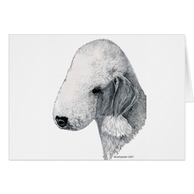 Cartão Bedlington Terrier (Frente Horizontal)