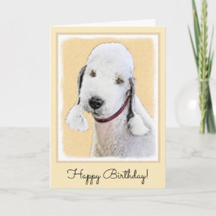 Cartão Bedlington Terrier Painting - Original Dog Art