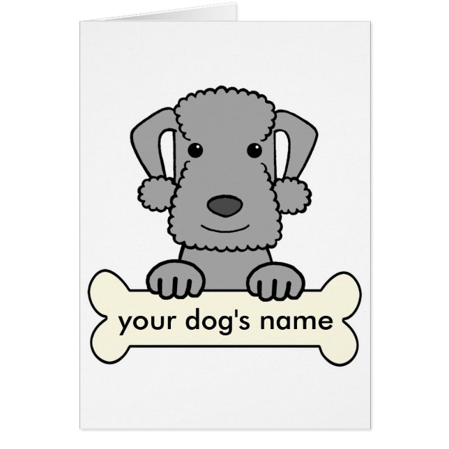 Cartão Bedlington Terrier personalizado (Frente)