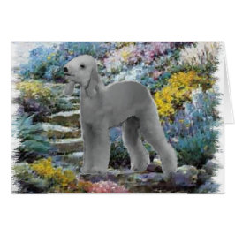 Cartão Bedlington Terrier Summer Garden Art