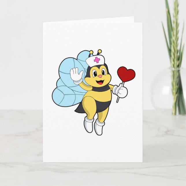 Cartão Bee as Nurse with Heart.PNG (Frente)