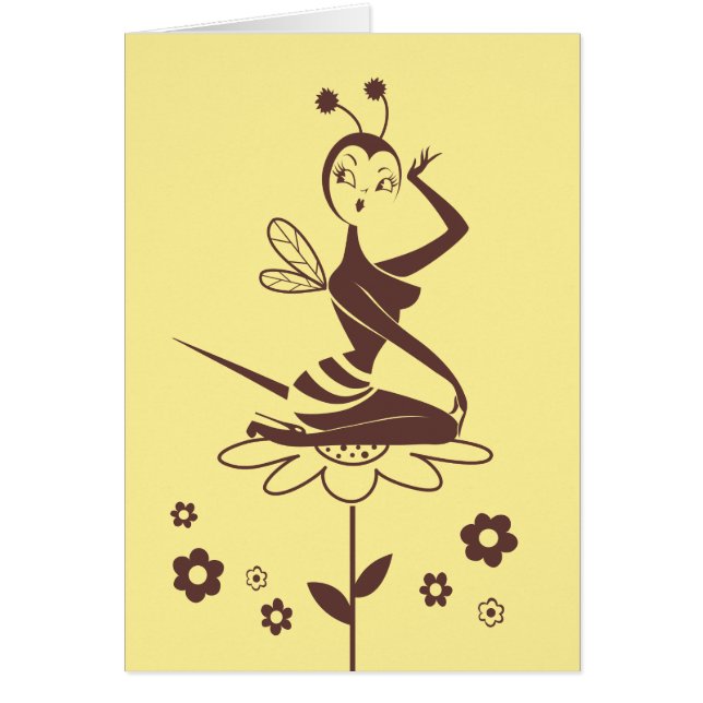 Cartão Bee Girl card da Miss Fluff (Frente)