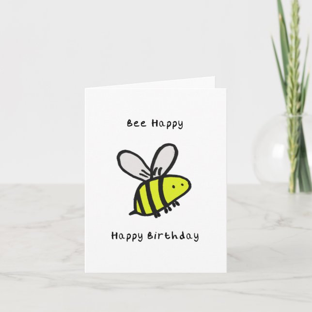 Cartão Bee Happy Birthday Card (Frente)
