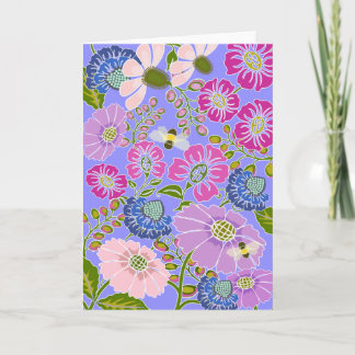 Cartão Bee in the Garden Greeting Card