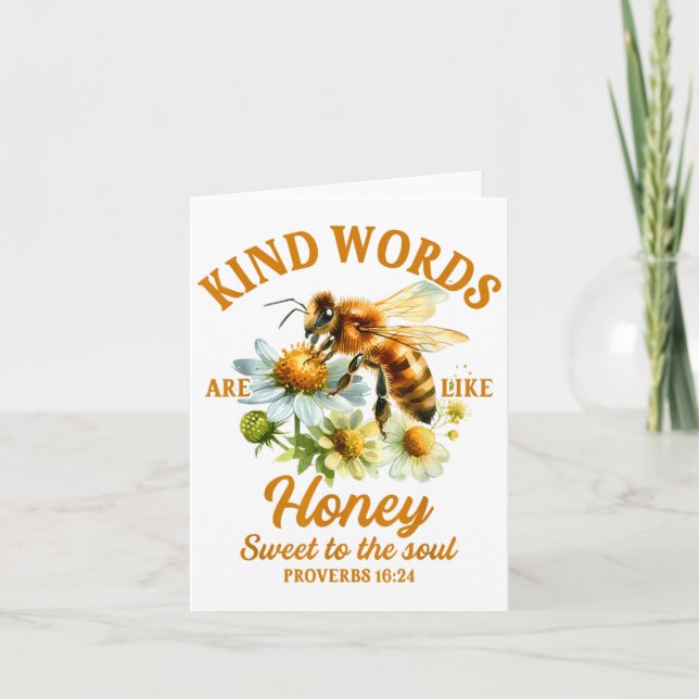 Cartão Bee Kind Kindness Motivational Kind Words Are Like (Frente)