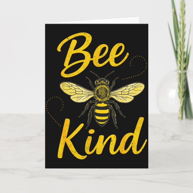 Cartão Bee Kind Sitive Quote Cute Funny Design For Kids  (Frente)