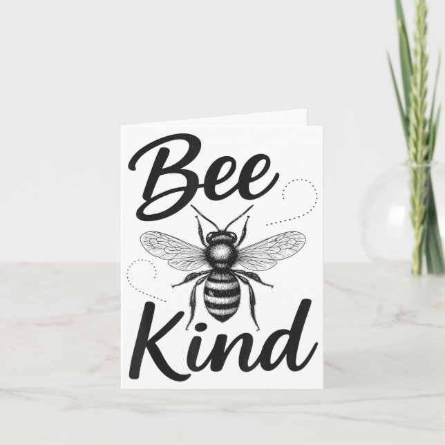 Cartão Bee Kind Sitive Quote Cute Funny Design For Kids  (Frente)