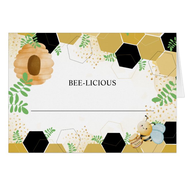 Cartão BEE-licious Blank Food Tent Card (Frente Horizontal)